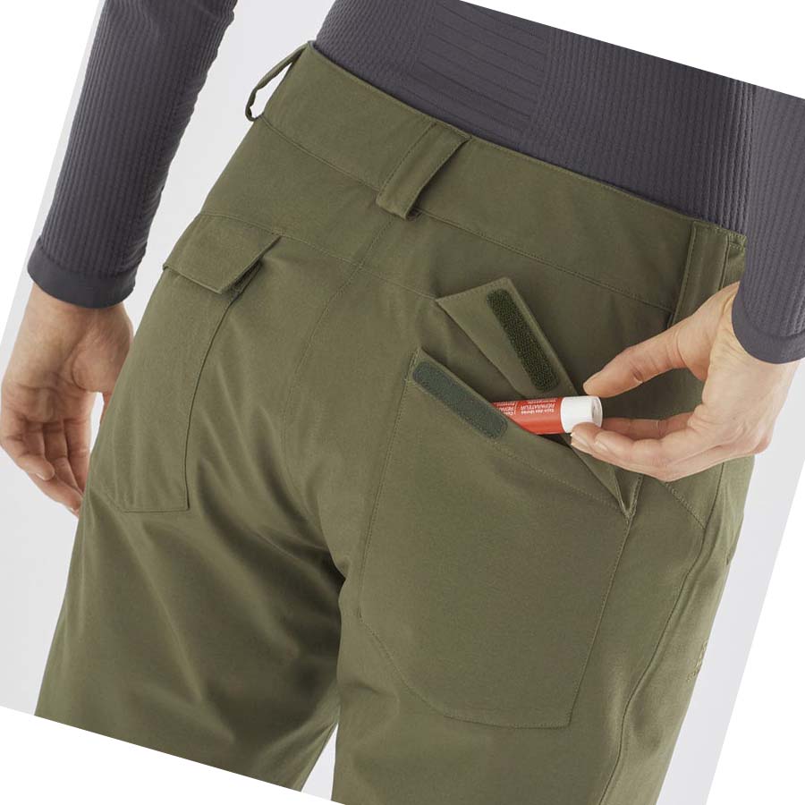 Pantalones De Esquí Salomon EDGE Mujer Verde Oliva | MX 2323QMA